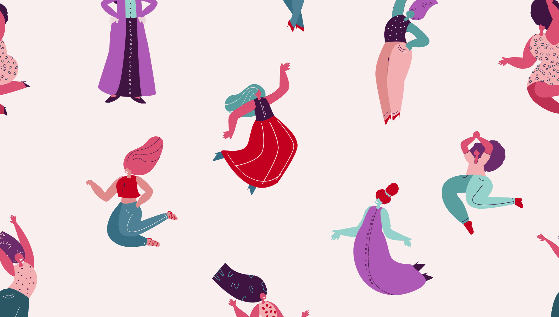 Femmes bénévoles sautant en l'air