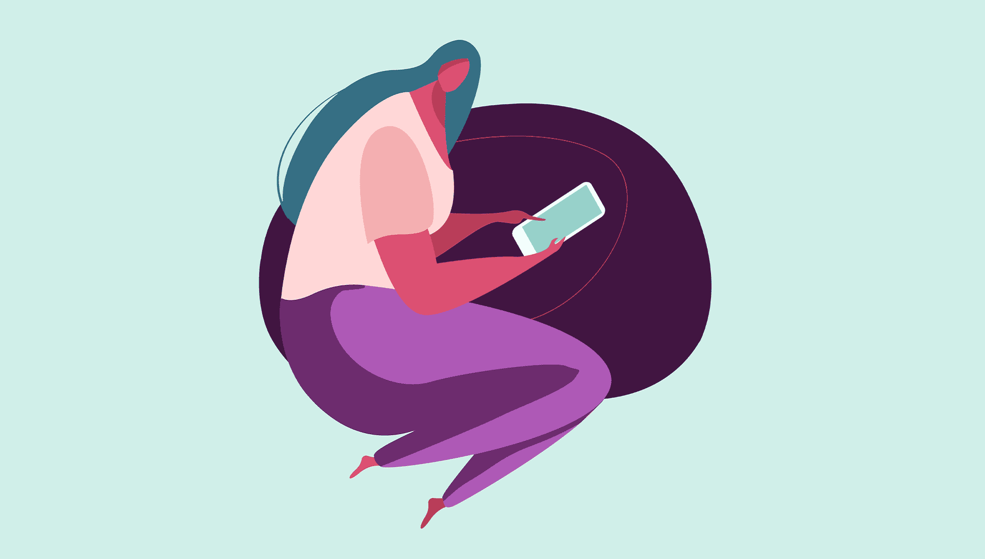Femme tenant un smartphone pour prendre contact