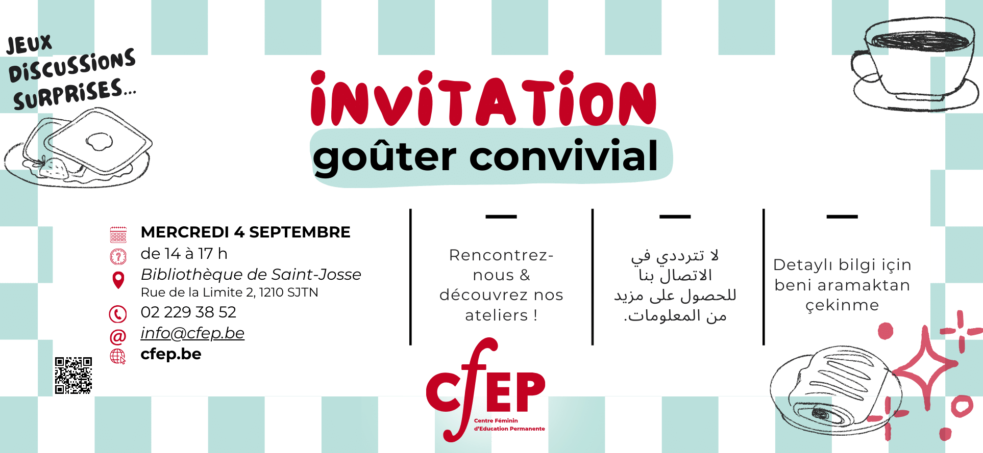 présentation de nos ateliers, goûter convivial